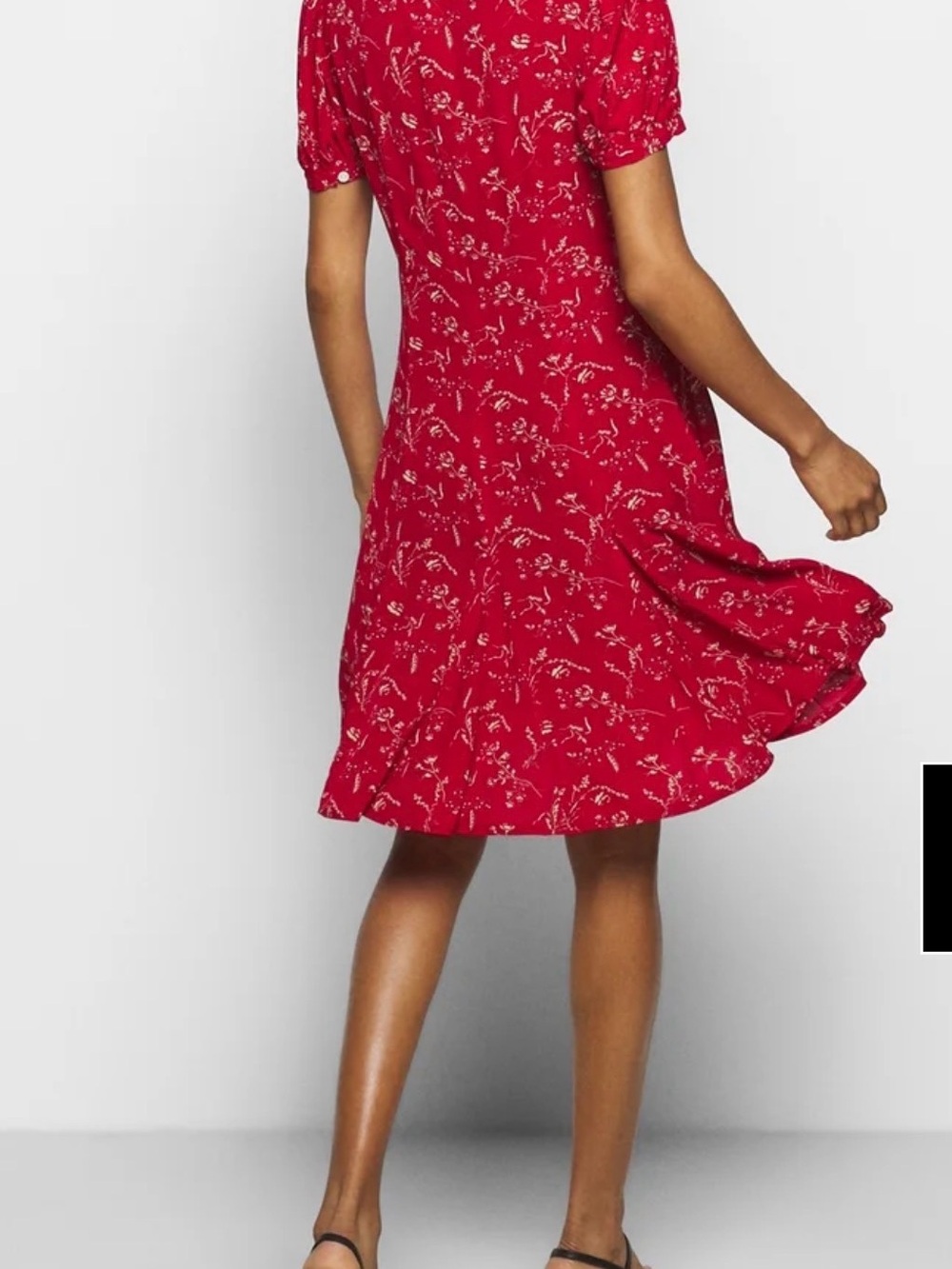 NWT Polo Ralph Lauren Printed Short-Sleeve Dress in Tender Red Floral Size 14 - Picture 4 of 15